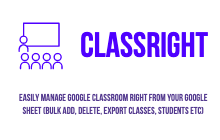 An image of the Classright Addon for Google Sheets
